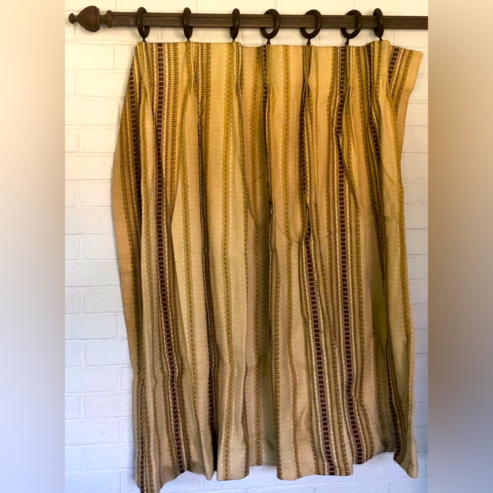Old-style custom Blackout drapes with faux wood rings, 36” x 43” Per panel